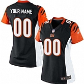 Women Nike Cincinnati Bengals Customized Black Team Color Stitched NFL Game Jersey,baseball caps,new era cap wholesale,wholesale hats